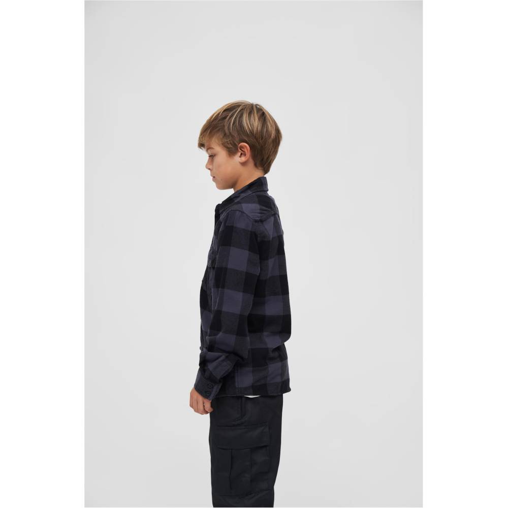 Brandit - Checkshirt Kinder Longsleeve shirt - Zwart/Grijs